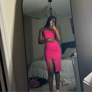 Pink Barbie dress with split